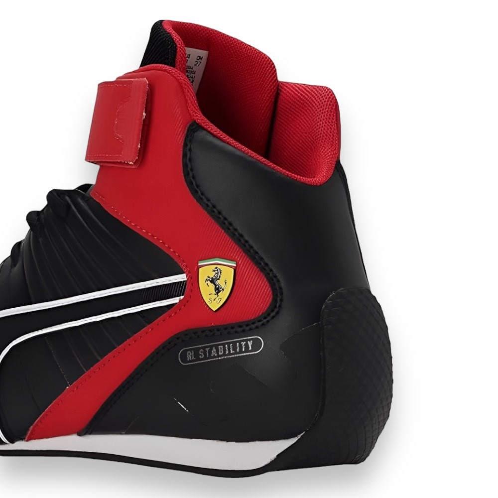 Foto 6 pulgar | Tenis Puma Ferrari Kart Cat Mid Negro con Rojo