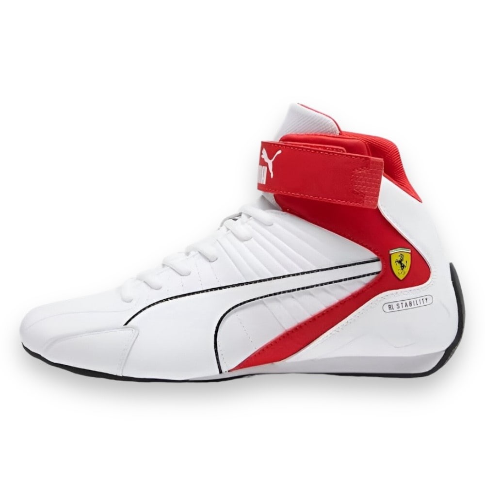 Tenis Puma Ferrari Kart Cat Mid Blanco con Rojo Size 30 cm