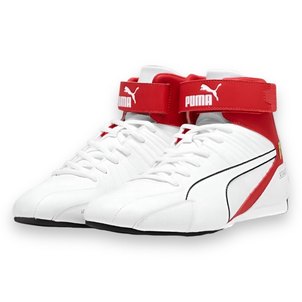 Tenis Puma Ferrari Kart Cat Mid Blanco con Rojo Size 30 cm