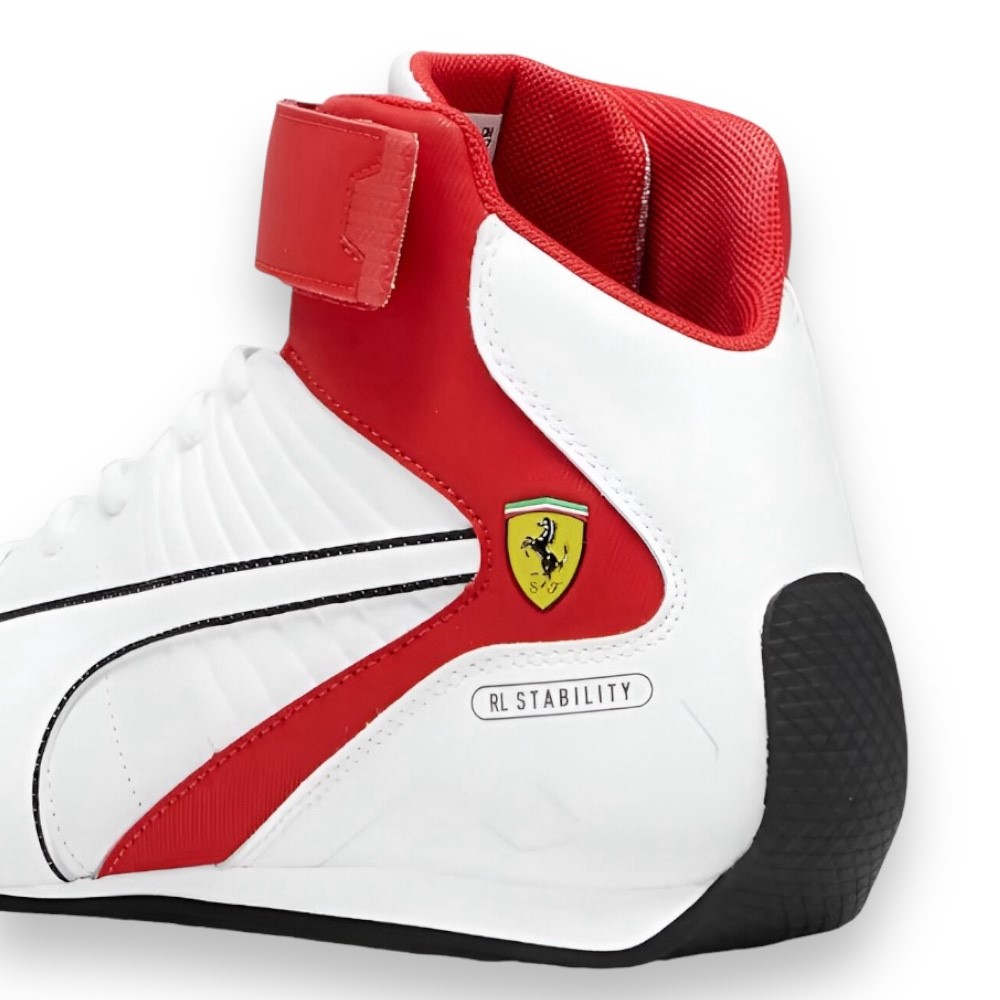 Foto 6 pulgar | Tenis Puma Ferrari Kart Cat Mid Blanco con Rojo