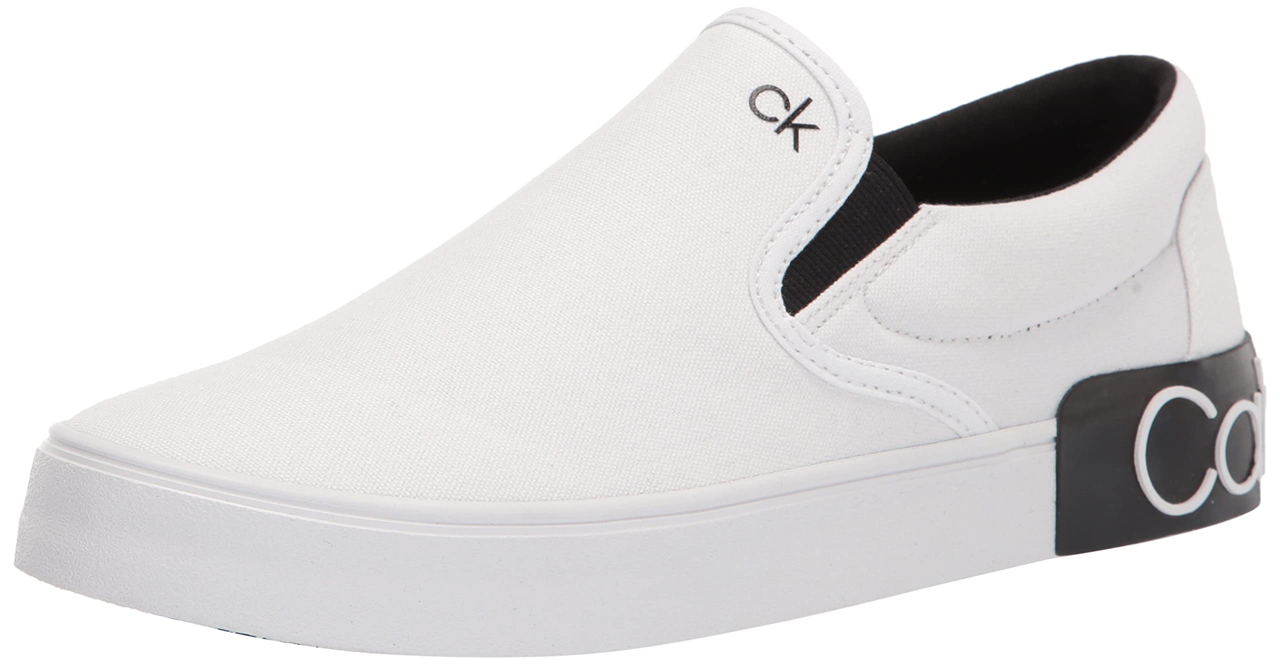 Foto 2 pulgar | Tenis Calvin Klein Ryor de Lona Blanca para Hombre - Venta Internacional