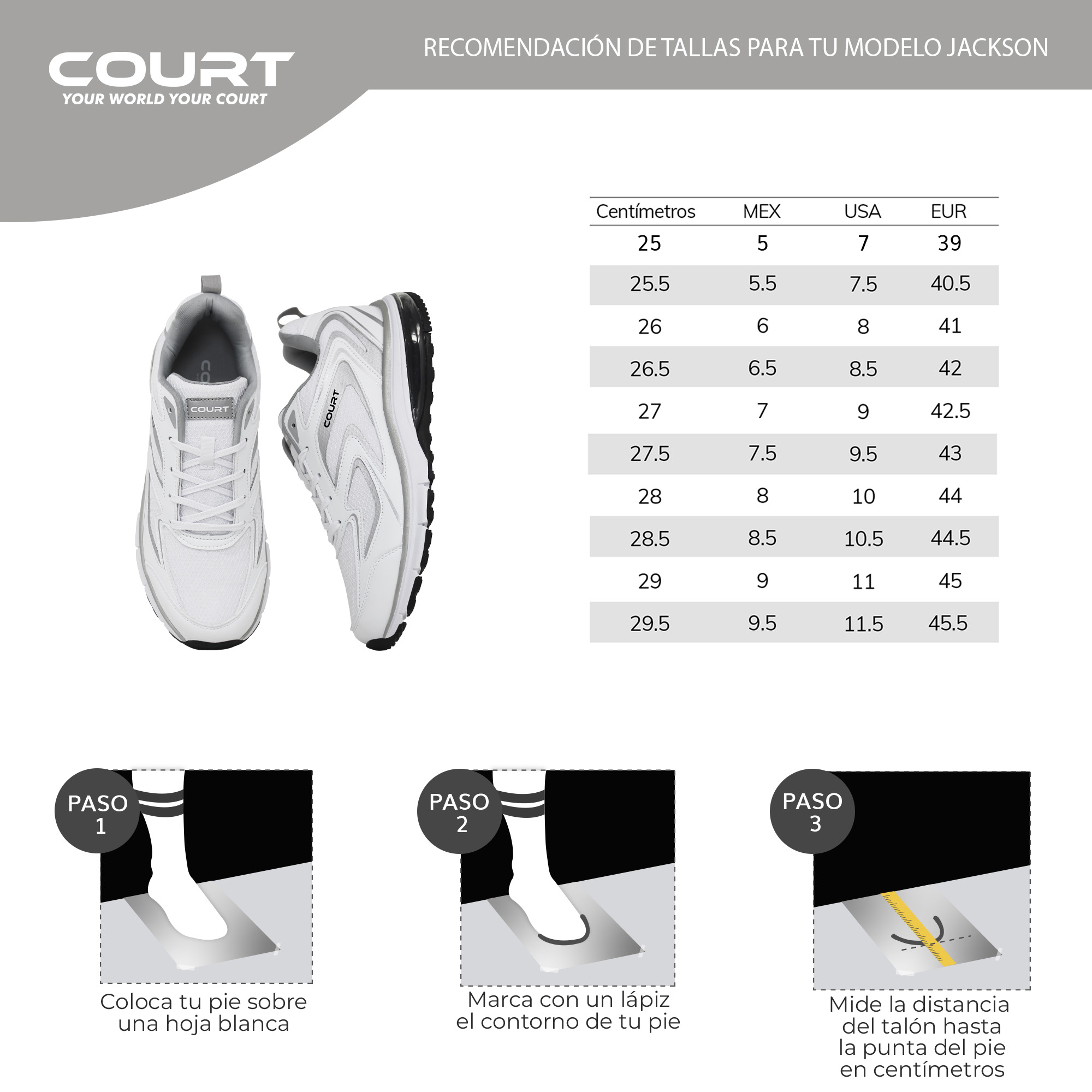 Foto 9 pulgar | Court Jackson Tenis Ultra Cómodo Para Hombre Transpirable