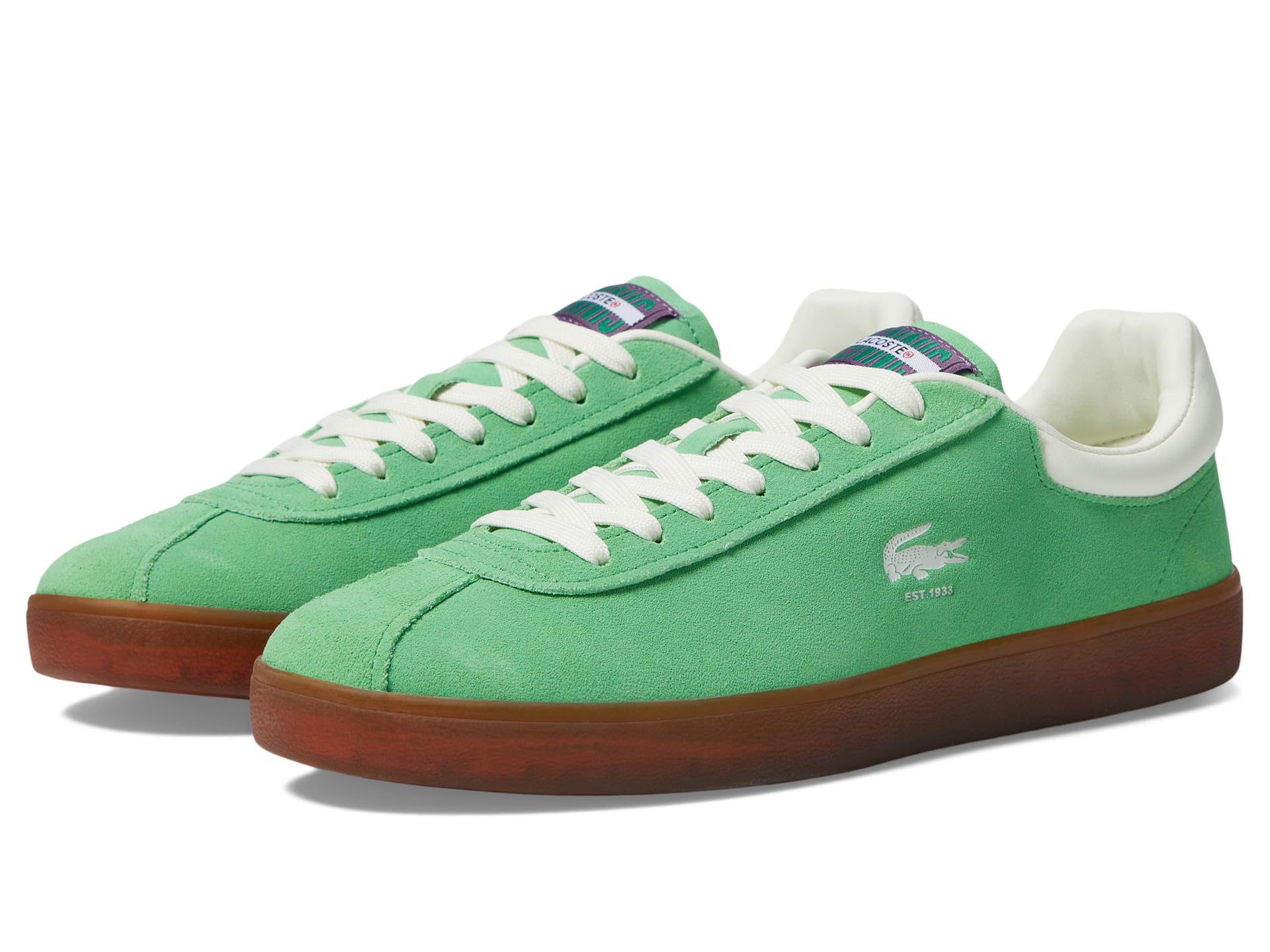 Zapatilla Lacoste Baseshot Para Hombre Verde/suela De Goma Chicle - Venta Internacional.