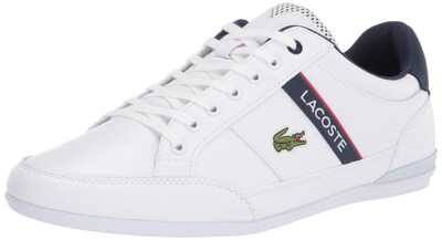 Foto 1 | Zapatillas Lacoste Chaymon Para Hombre Blanco/azul Marino/rojo Talla 8 - Venta Internacional.