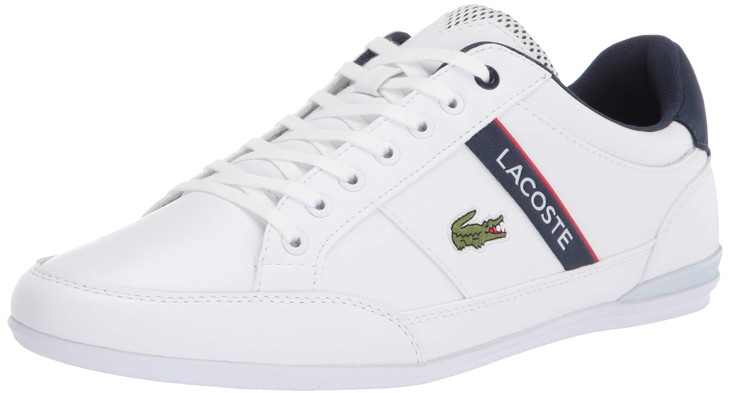 Zapatillas Lacoste Chaymon Para Hombre Blanco/azul Marino/rojo3 Talla 7 - Venta Internacional.