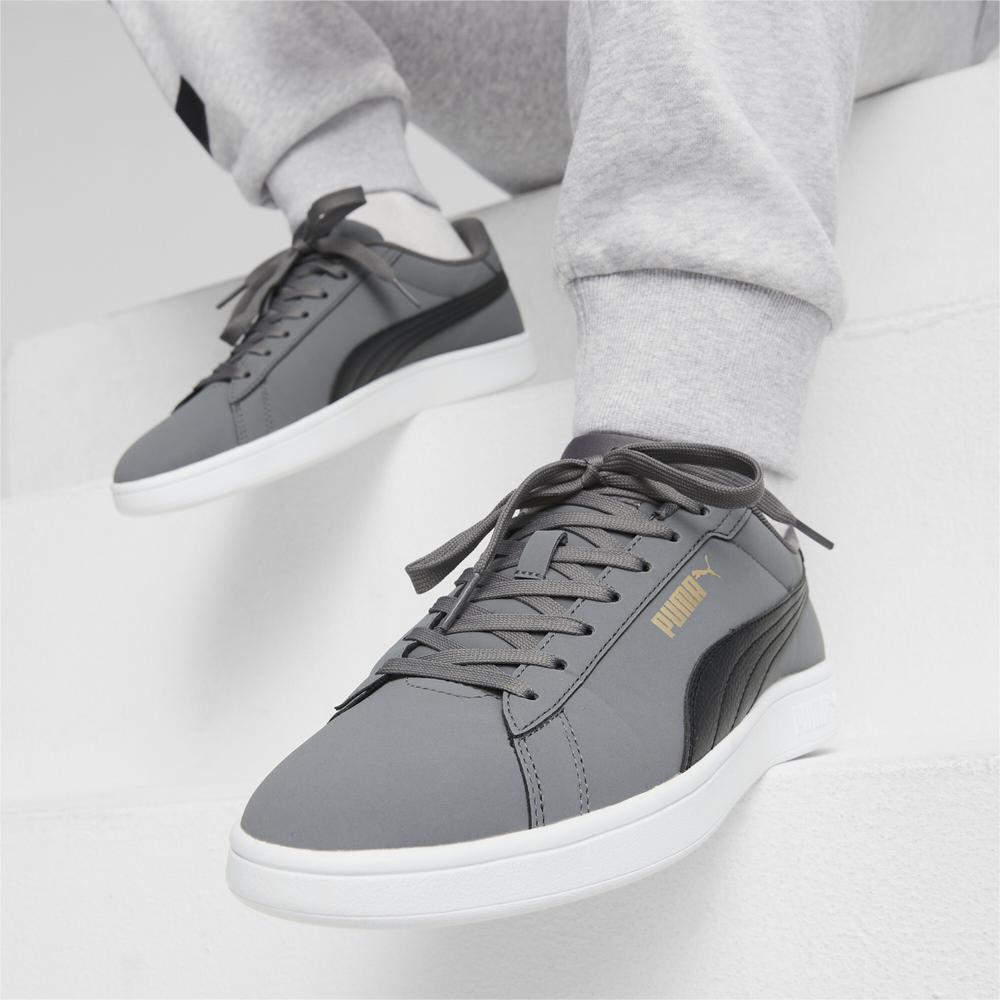 Foto 4 | Tenis Puma Smash 3.0 Buck Gris para Hombre