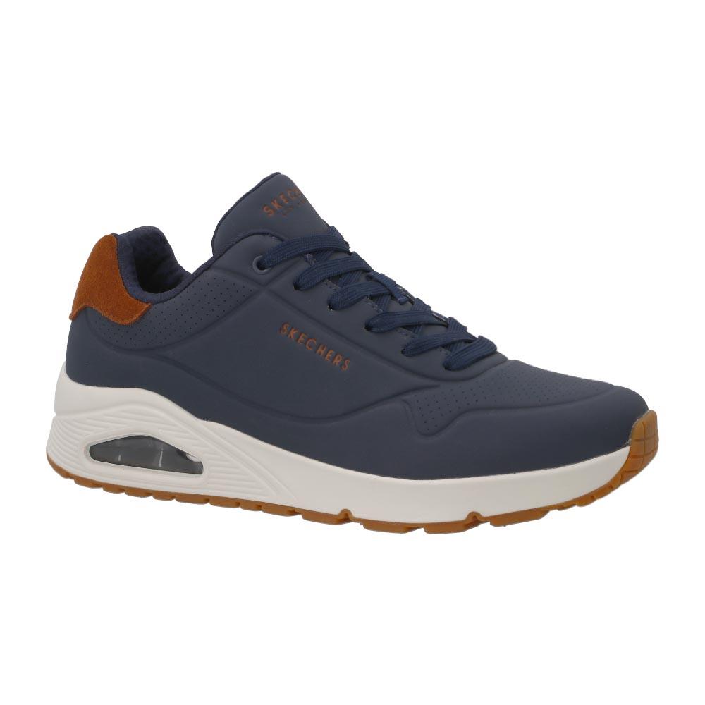 Foto 3 pulgar | Tenis Hombre Skechers Uno Original Memory Foam Azul