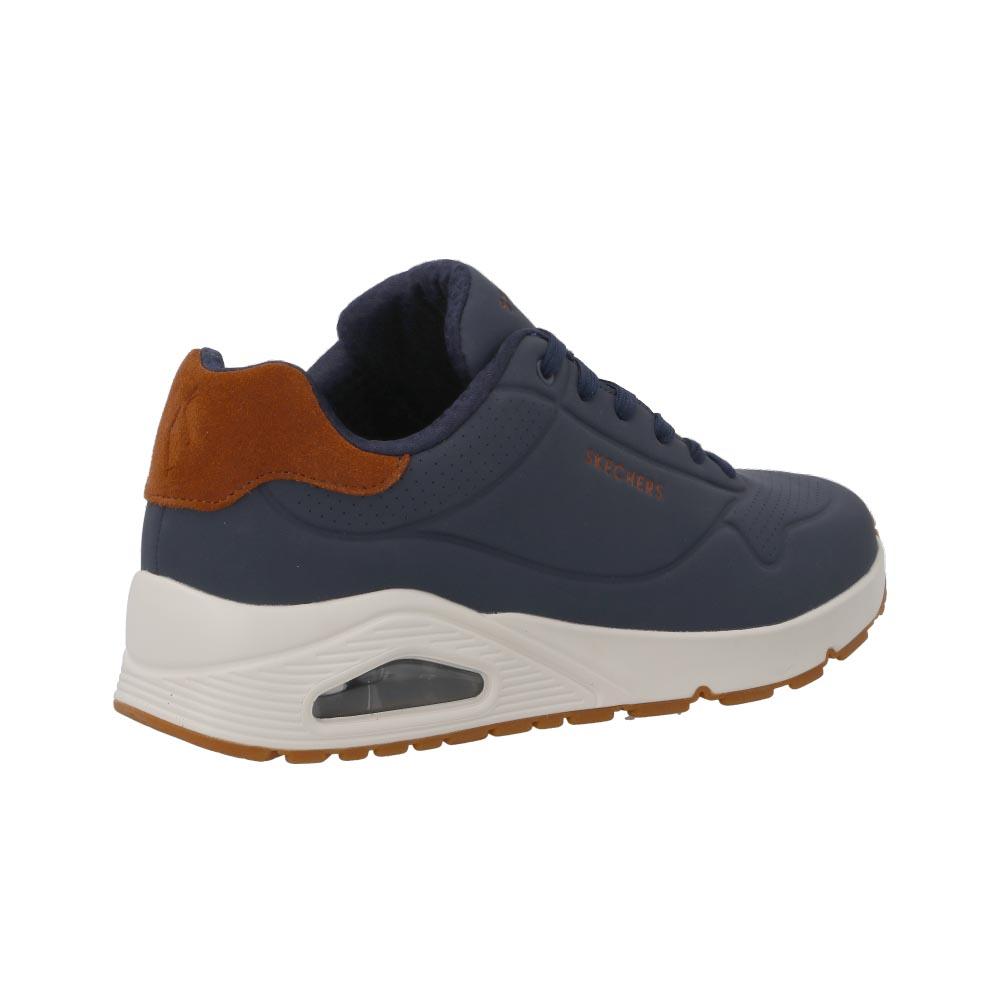 Foto 4 pulgar | Tenis Hombre Skechers Uno Original Memory Foam Azul