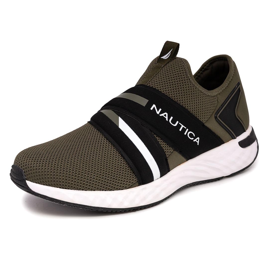 Foto 2 pulgar | Tenis Nautica Braga Sin Cordones Casual Verde para Hombre - Venta Internacional
