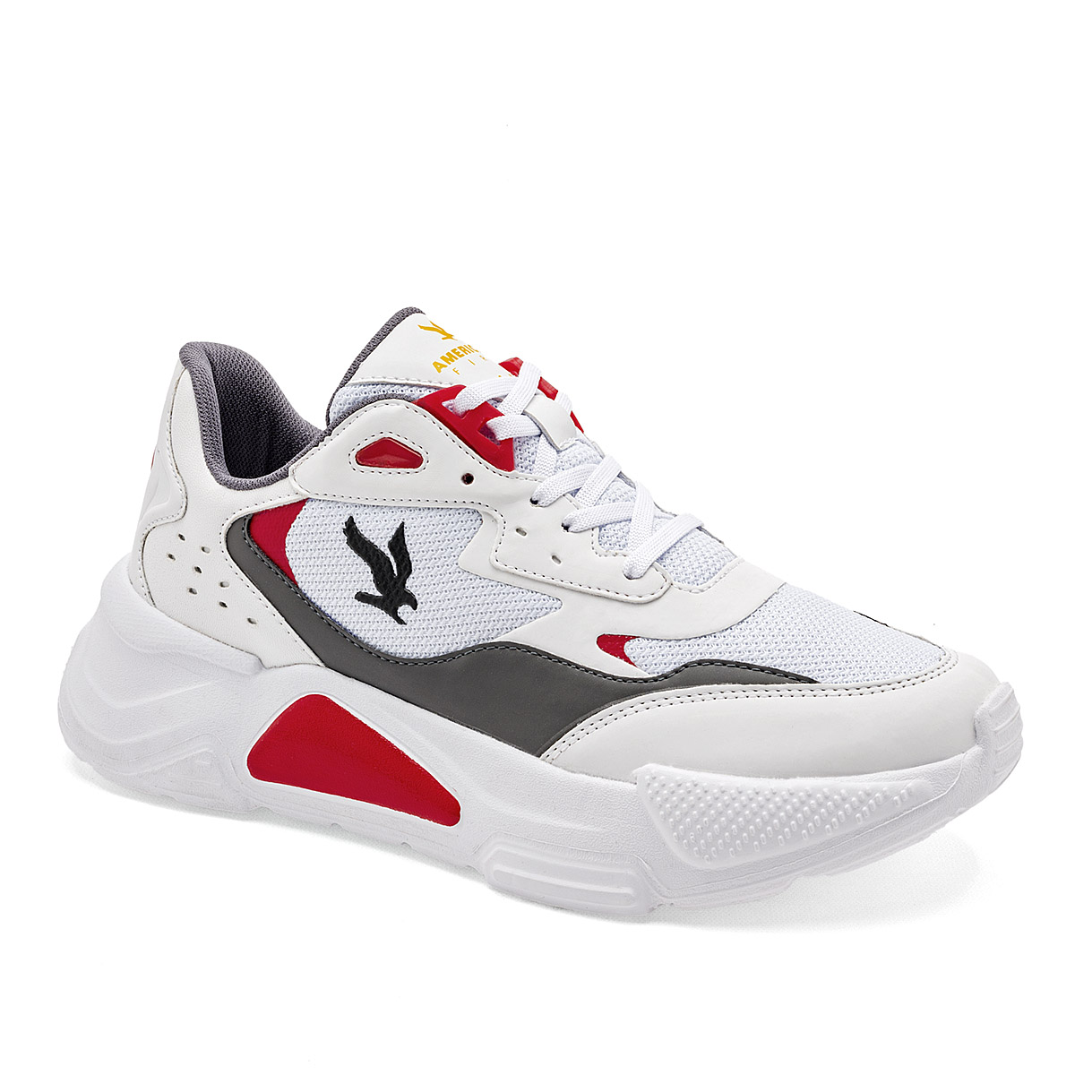 American Fire Tenis Urbano Para Hombre Blanco Gris Rojo