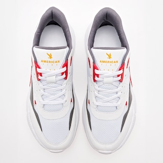 Foto 3 | American Fire Tenis Urbano Para Hombre Blanco Gris Rojo