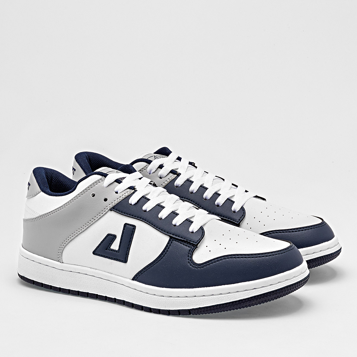 Foto 3 pulgar | Apoort Tenis Urbano Para Hombre Blanco Marino Gris