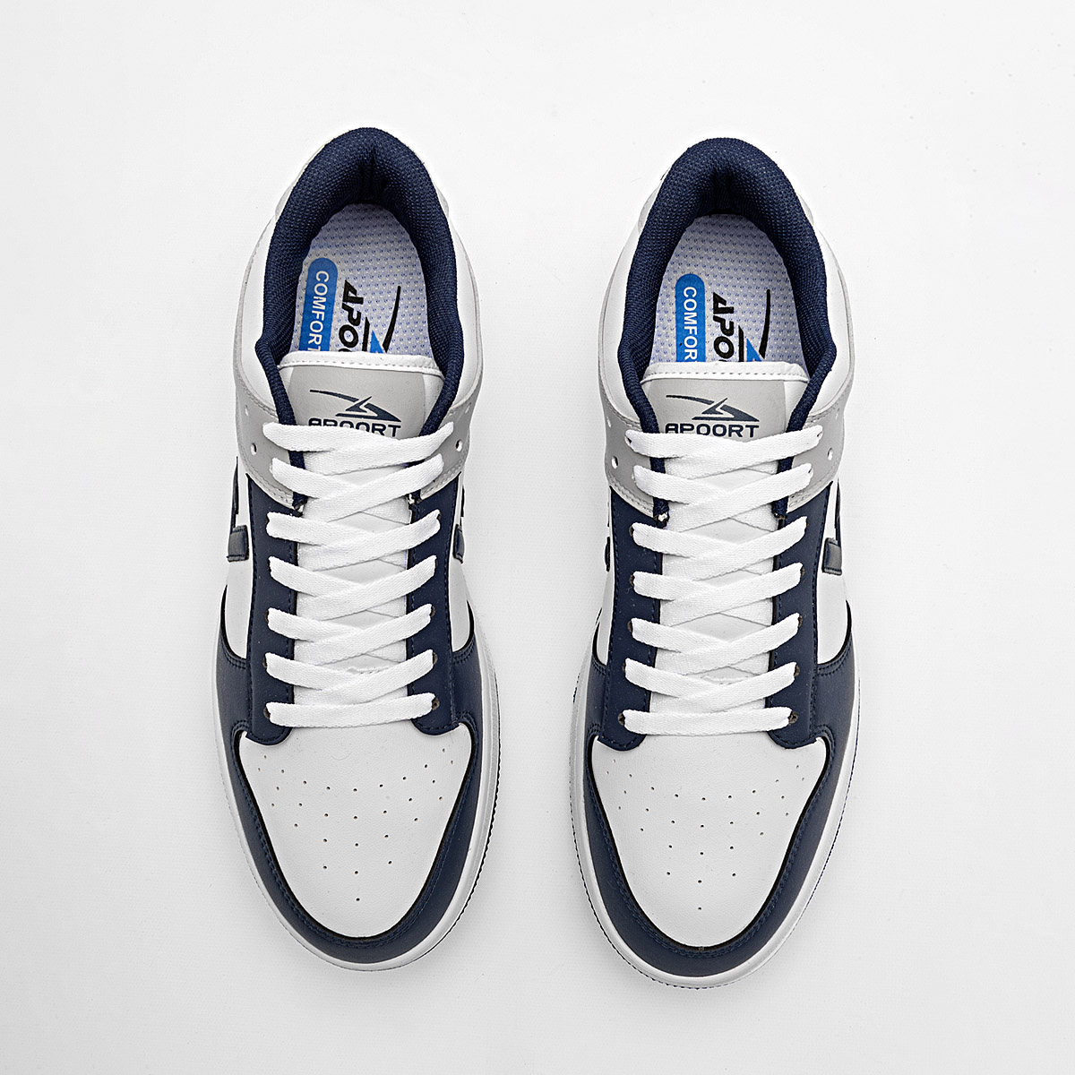 Foto 4 pulgar | Apoort Tenis Urbano Para Hombre Blanco Marino Gris