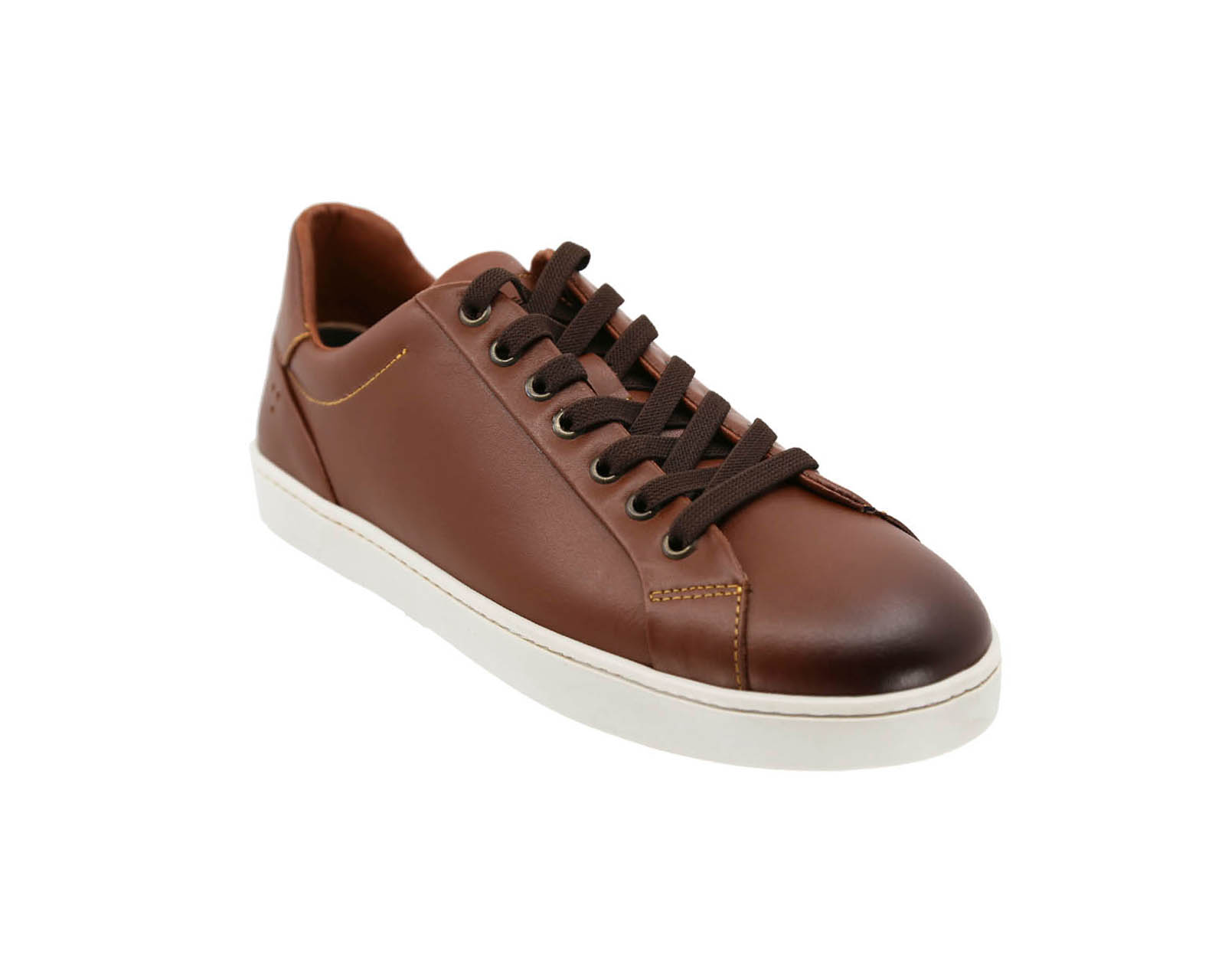 Foto 2 pulgar | Tenis de Piel Triples Edric 36050 color Cognac para Hombre