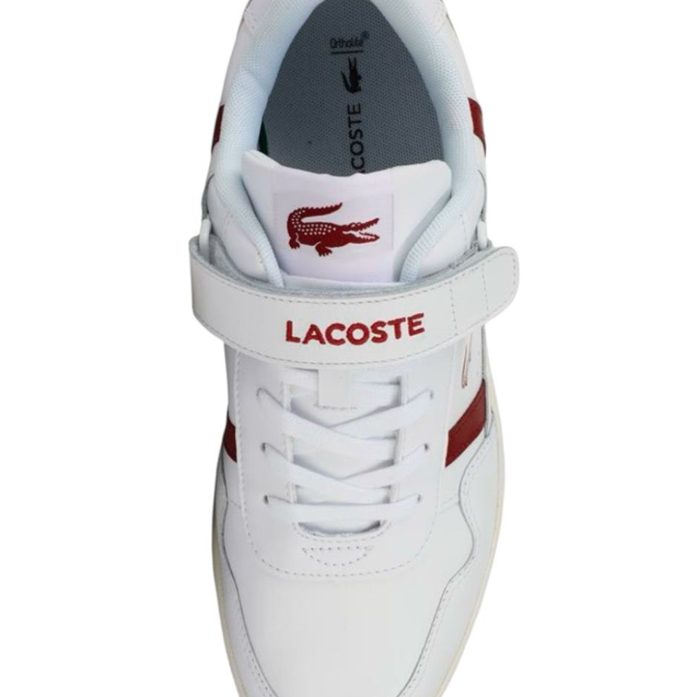 Foto 3 pulgar | Tenis Lacoste T- Clip Blanco Vino