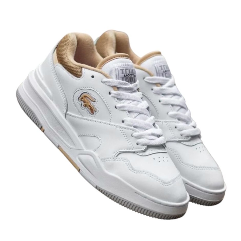 Foto 3 pulgar | Tenis Lacoste Lineshot Blanco Talon Café Claro