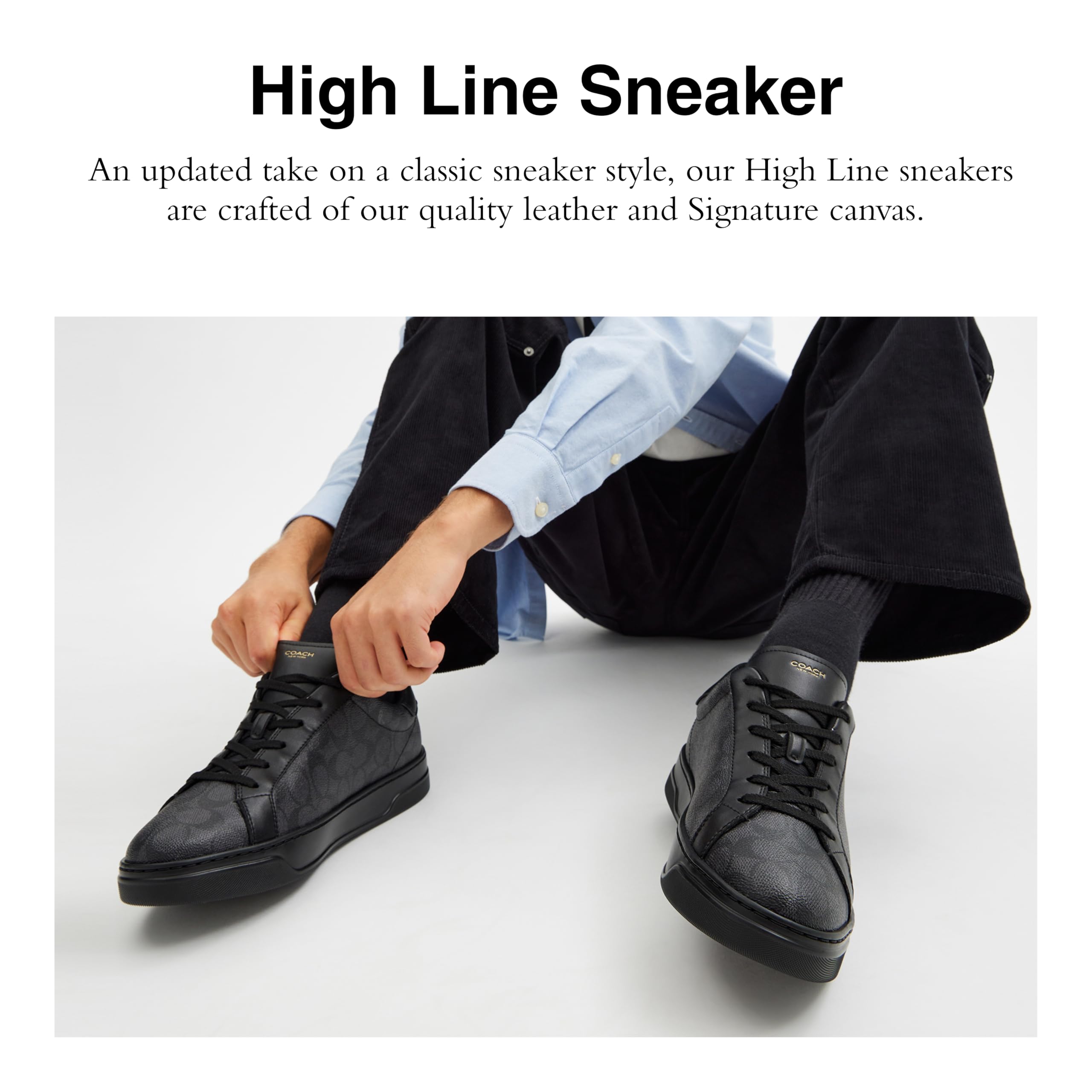 Foto 2 | Sneaker Coach High Line Negro de Cuero para Hombre - Venta Internacional