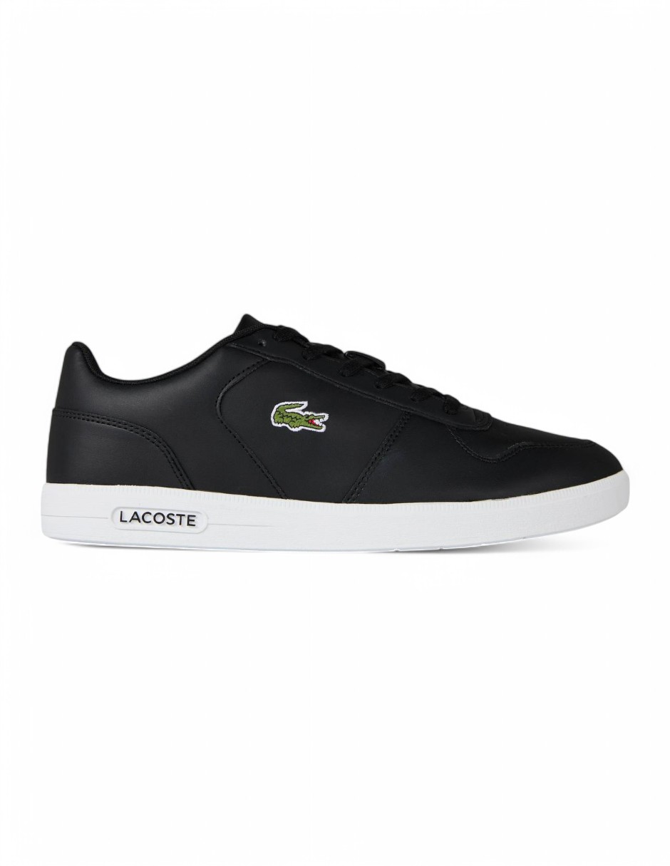 Foto 2 | Tenis/sneakers Lacoste T-base De Piel Negro Casual De Hombre