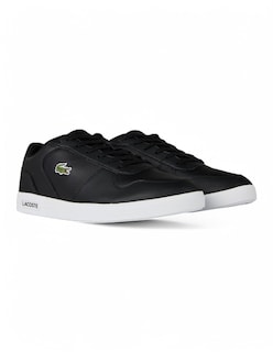 Foto 3 | Tenis/sneakers Lacoste T-base De Piel Negro Casual De Hombre