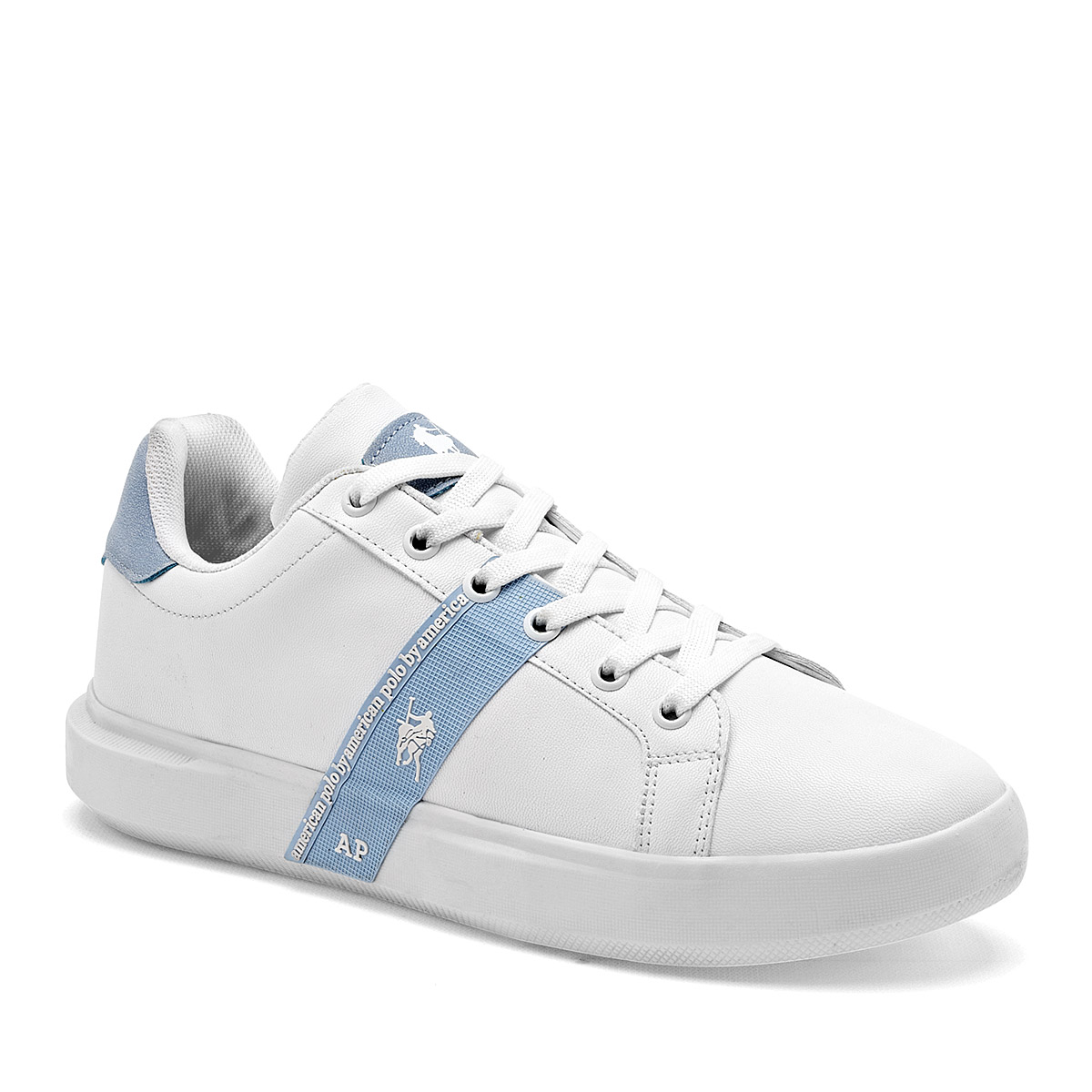 Foto 2 pulgar | American Polo Tenis Urbano Para Hombre Blanco Azul Cod.131778