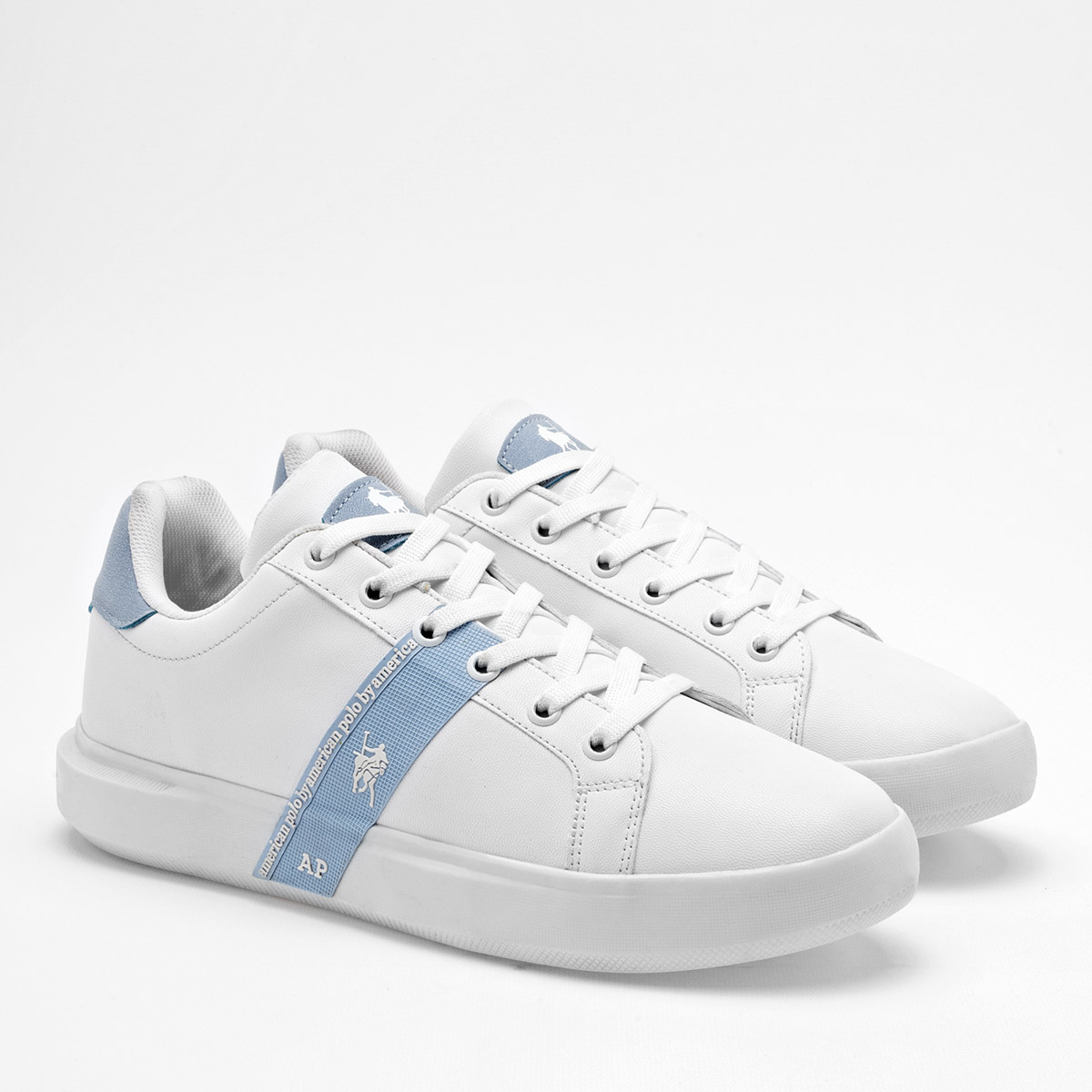 Foto 3 pulgar | American Polo Tenis Urbano Para Hombre Blanco Azul Cod.131778