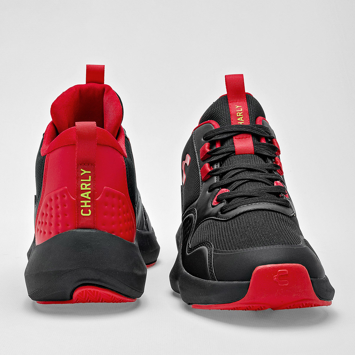 Foto 4 pulgar | Charly Tenis Deportivo Para Hombre Negro Rojo, Basquetball Cod.129603