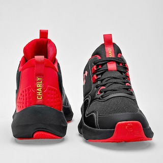 Foto 3 | Charly Tenis Deportivo Para Hombre Negro Rojo, Basquetball Cod.129603