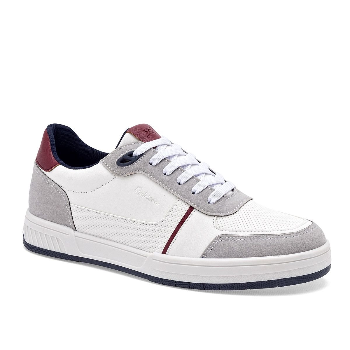 Foto 2 pulgar | Rodrisan Tenis Urbano Para Hombre Blanco Gris Vino Cod.132772