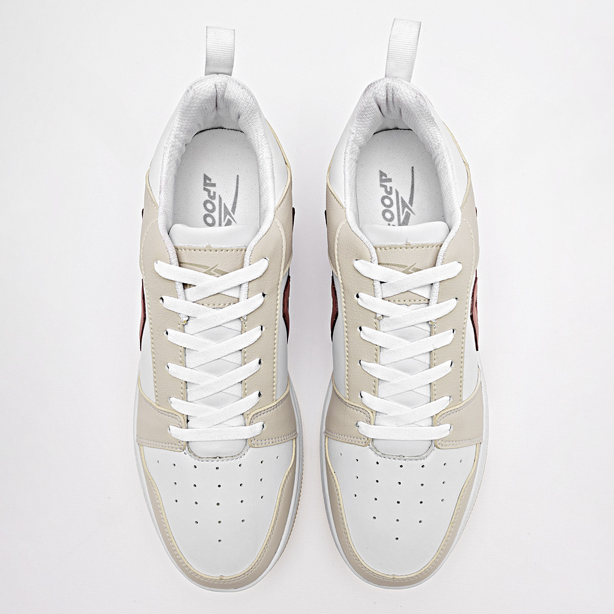 Foto 4 pulgar | Apoort Tenis Urbano Para Hombre Blanco Beige Cod.131800