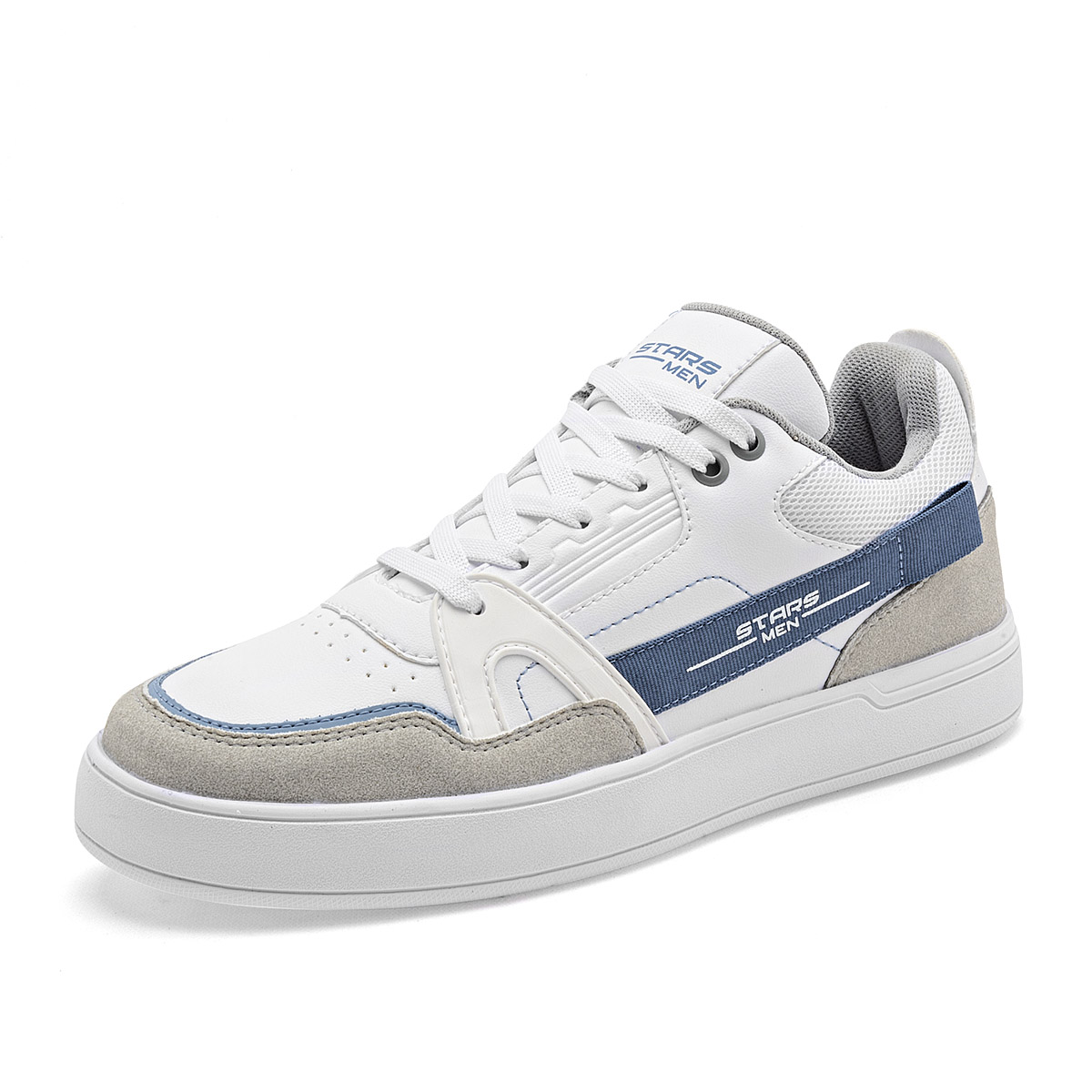 Foto 1 | Stars Of The World Tenis Urbano Para Hombre Blanco Gris Azul Cod.132819