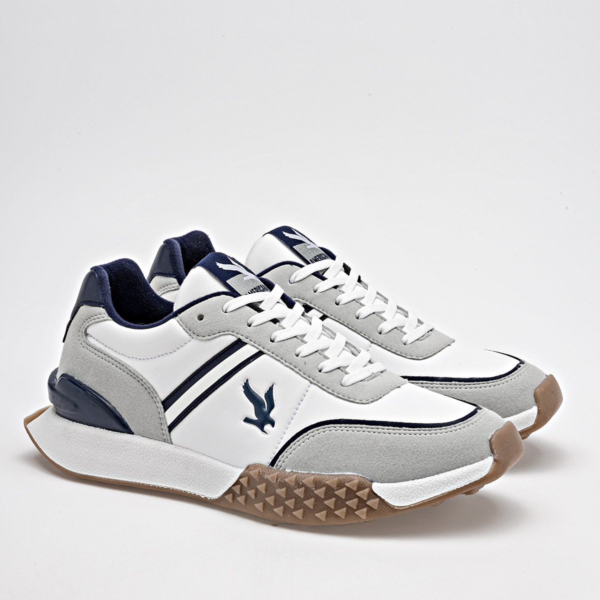 Foto 2 | American Fire Tenis Urbano Para Hombre Blanco Gris Marino Cod.133798
