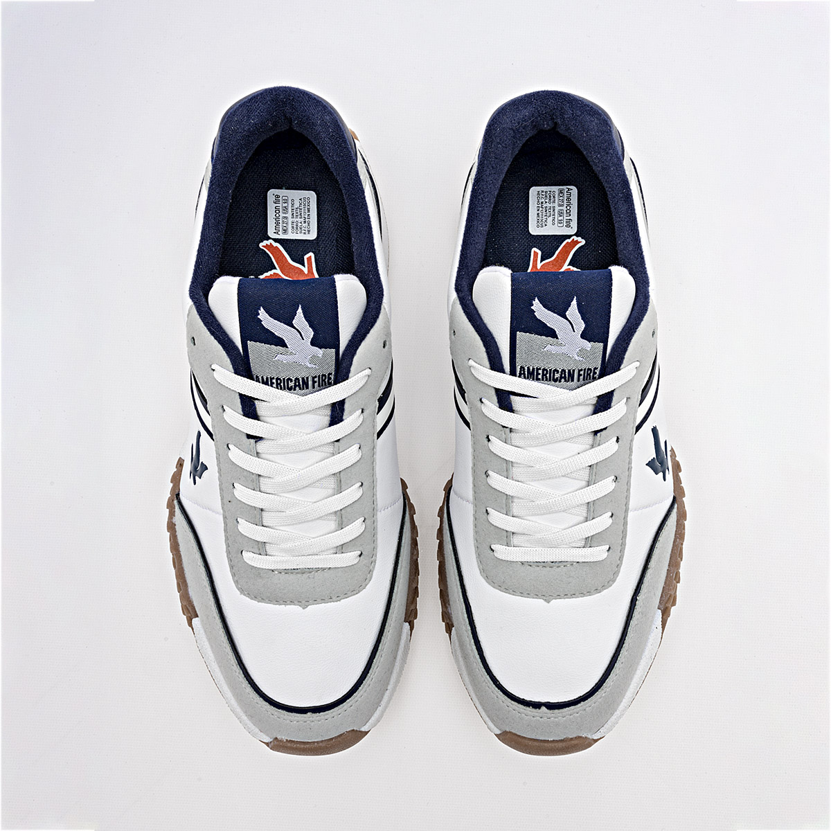 Foto 4 pulgar | American Fire Tenis Urbano Para Hombre Blanco Gris Marino Cod.133798