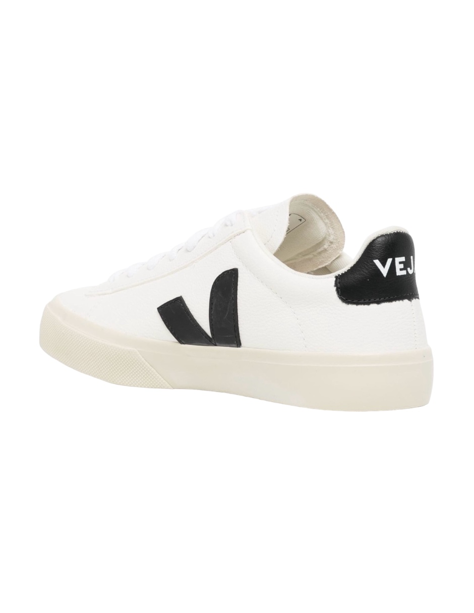 Foto 3 pulgar | Tenis Veja Para Mujer Color Blanco Con Logo Negro, Agujetas Blancas Y Suela De Goma