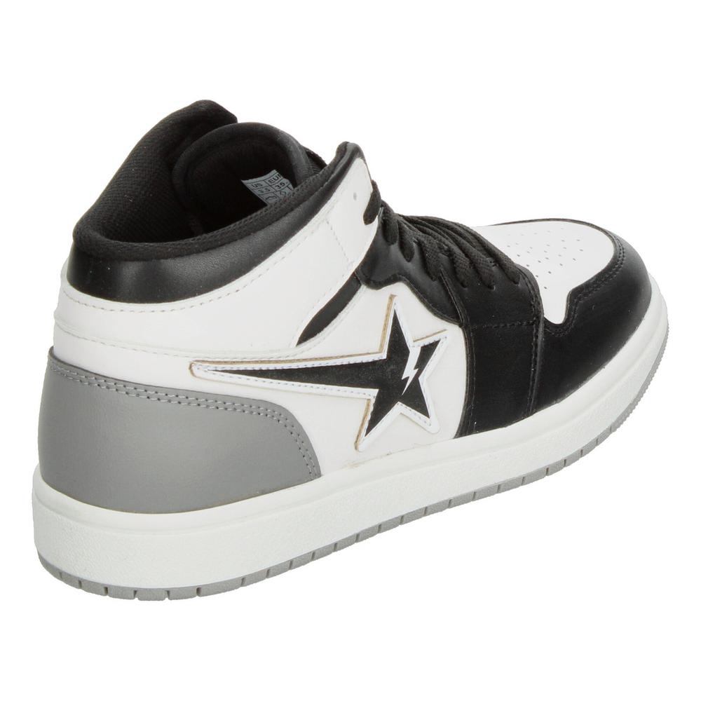 Foto 4 pulgar | Tenis Niño Vavito Blanco Negro Tipo Bota Original Sneakers Junior Juvenil Casual Ligero Urbano Blanco
