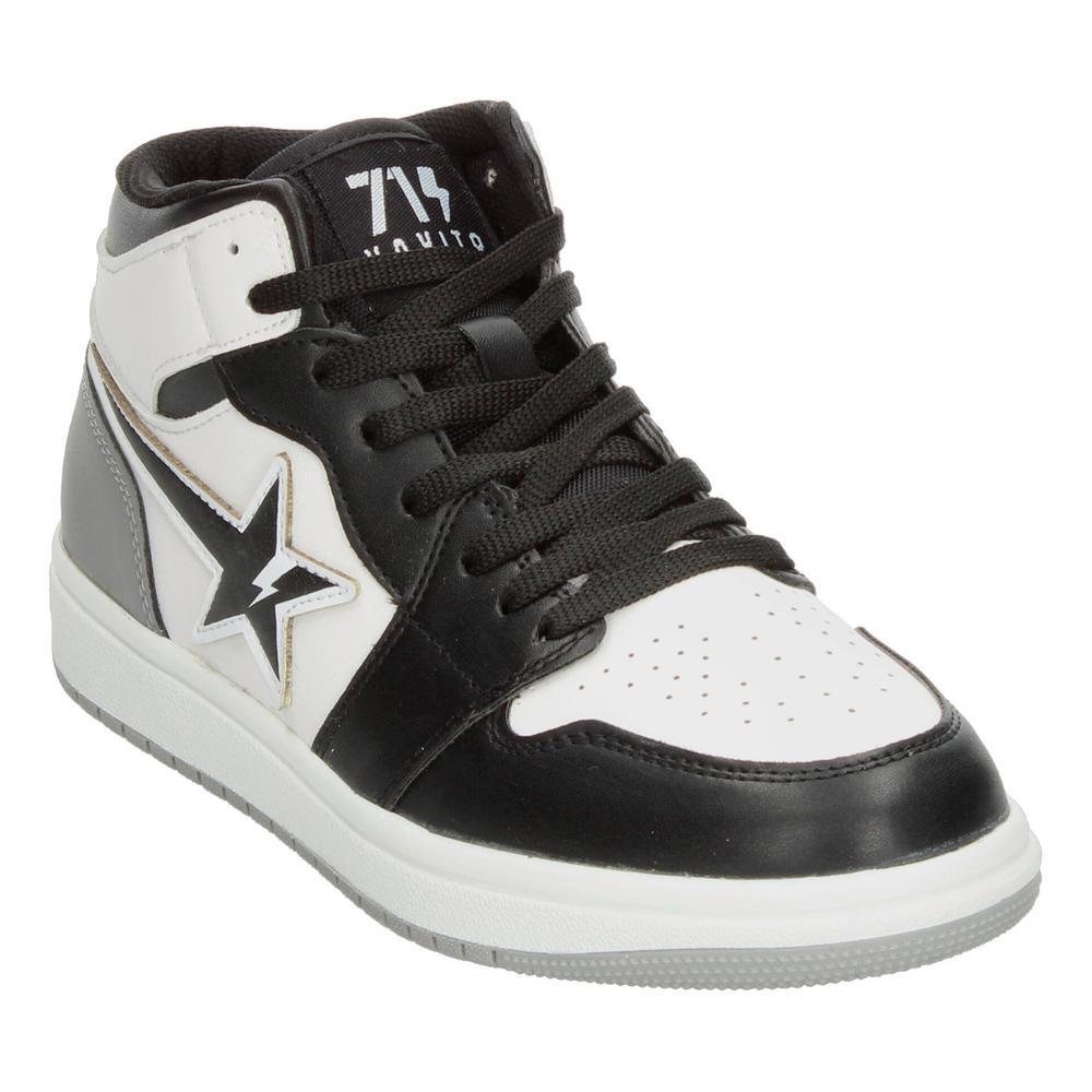 Foto 5 pulgar | Tenis Niño Vavito Blanco Negro Tipo Bota Original Sneakers Junior Juvenil Casual Ligero Urbano Blanco