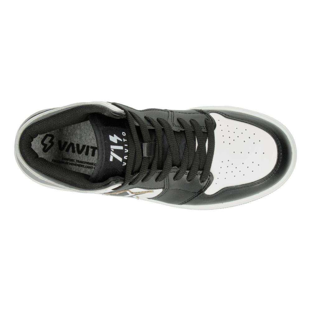 Foto 9 pulgar | Tenis Niño Vavito Blanco Negro Tipo Bota Original Sneakers Junior Juvenil Casual Ligero Urbano Blanco