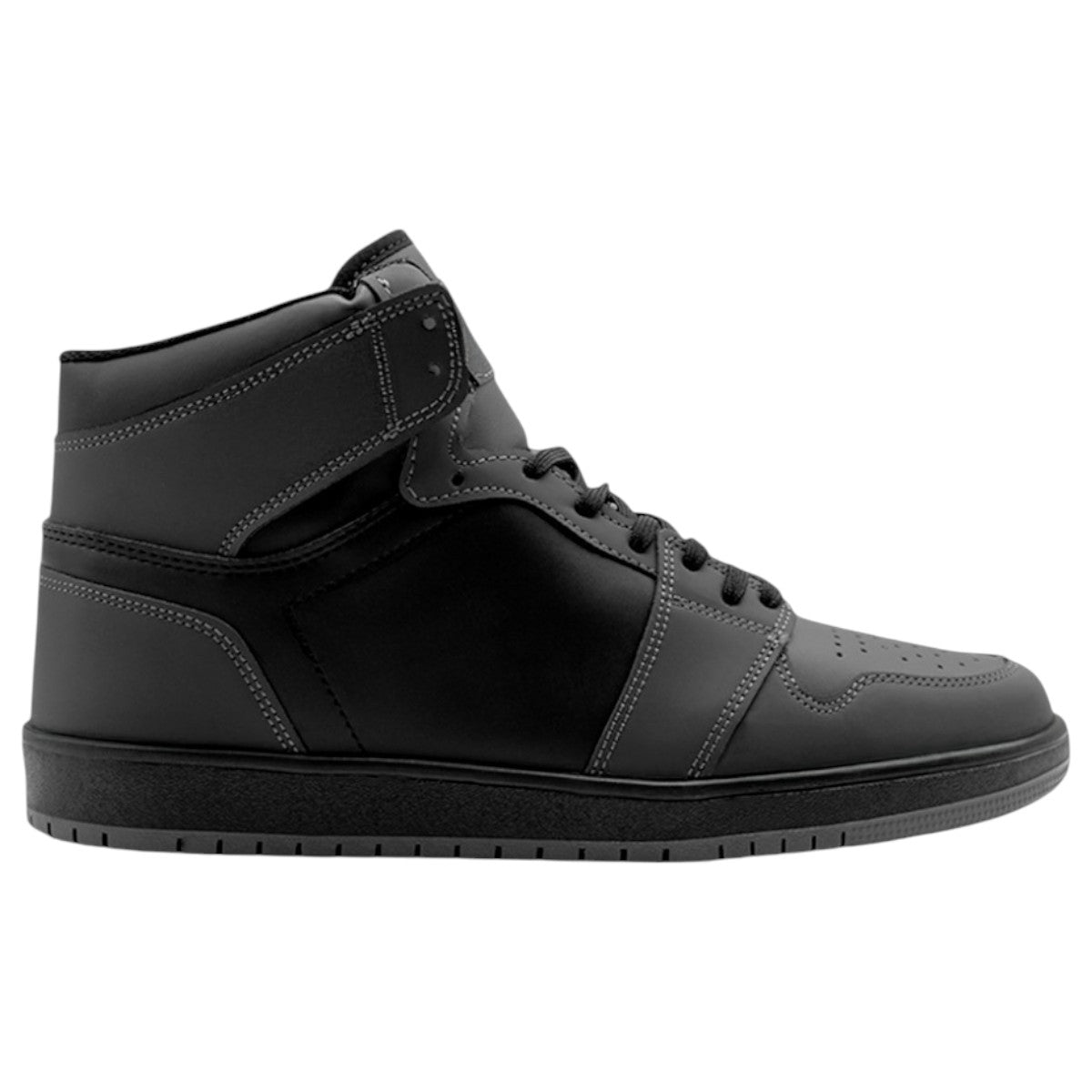 Tenis Botín Exterior Piel Vegana Color Negro Para Hombre De Rbcollection