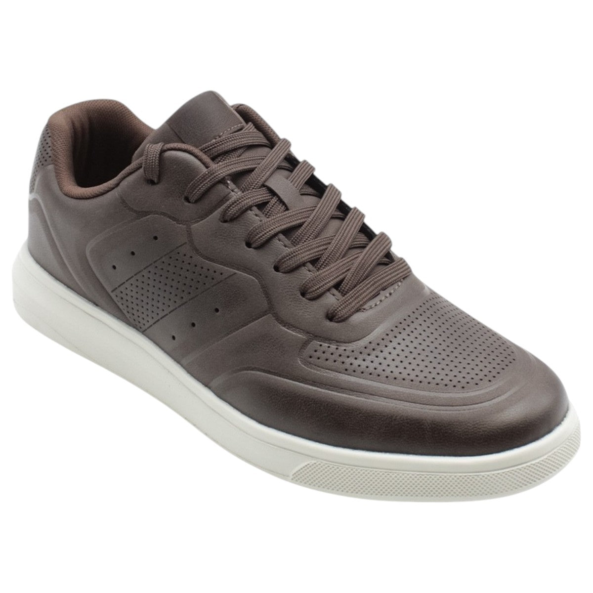 Foto 3 pulgar | Tenis Con Cordones Exterior Piel Vegana Color Café Para Hombre De Rbcollection