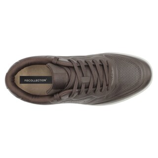 Foto 3 | Tenis Con Cordones Exterior Piel Vegana Color Café Para Hombre De Rbcollection