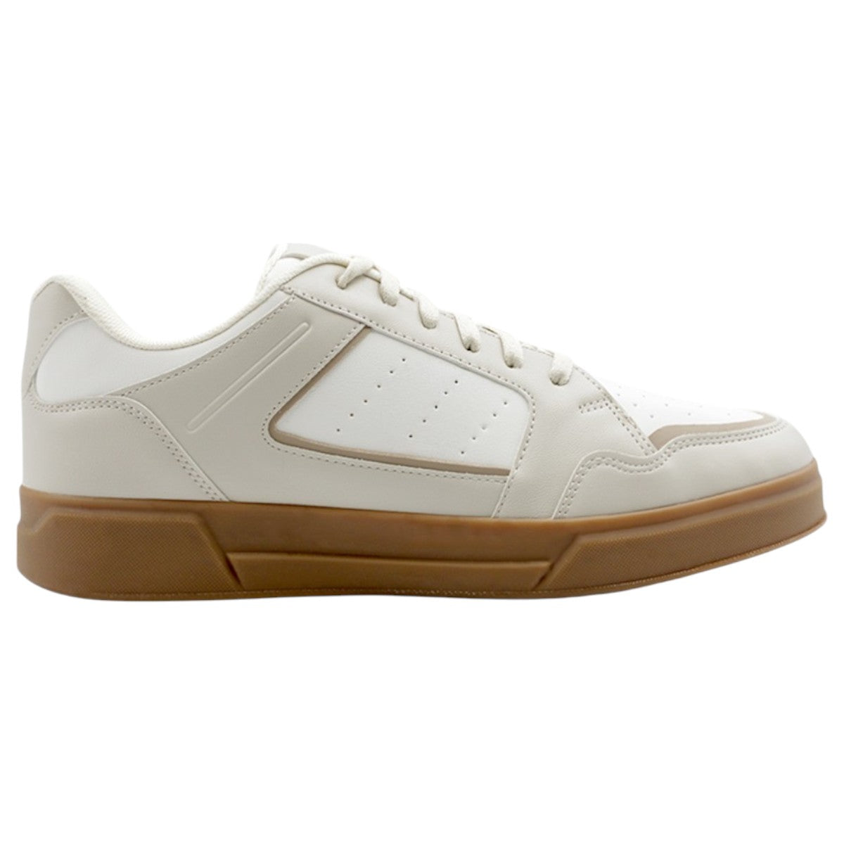 Tenis Con Cordones Exterior Piel Vegana Color Beige  Para Hombre De Rbcollection