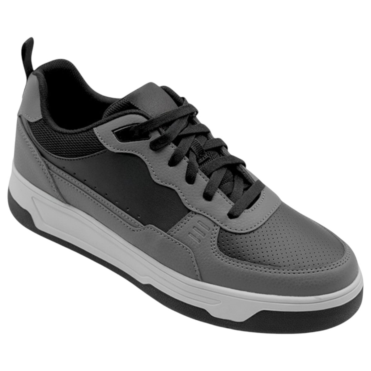 Foto 3 pulgar | Tenis Con Cordones Exterior Piel Vegana Color Gris Para Hombre De Rbcollection