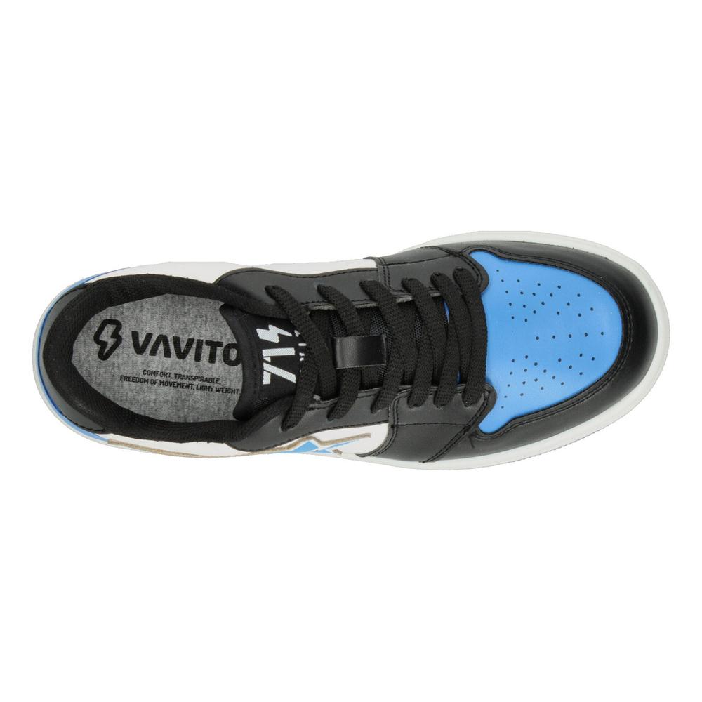 Foto 9 pulgar | Tenis Vavito Azul Negro Blanco Original Sneakers Casual Ligero Niño Urbano Negro