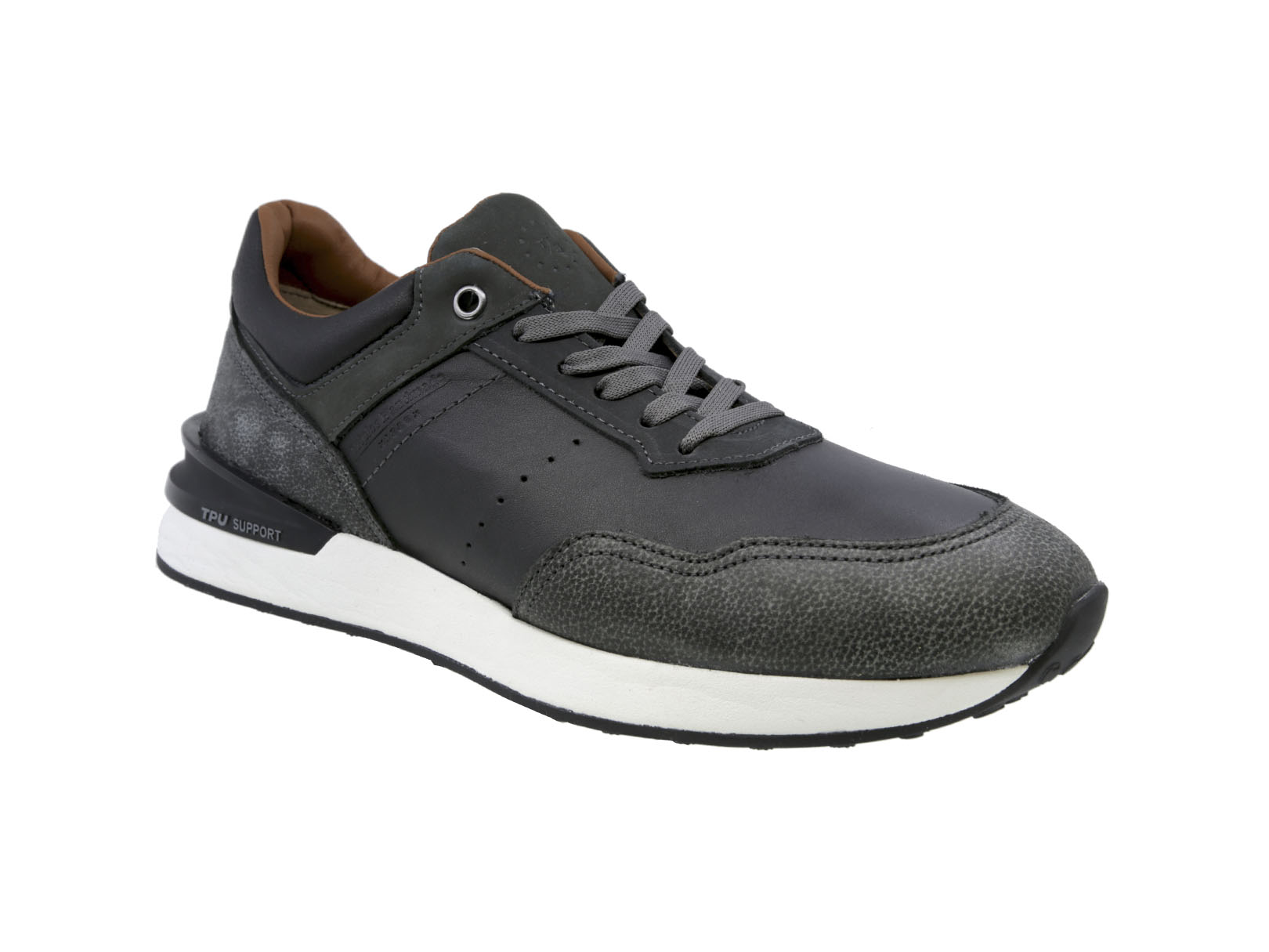 Foto 2 pulgar | Sneaker Casual De Piel Para Hombre Triples Renens 36058 Negro