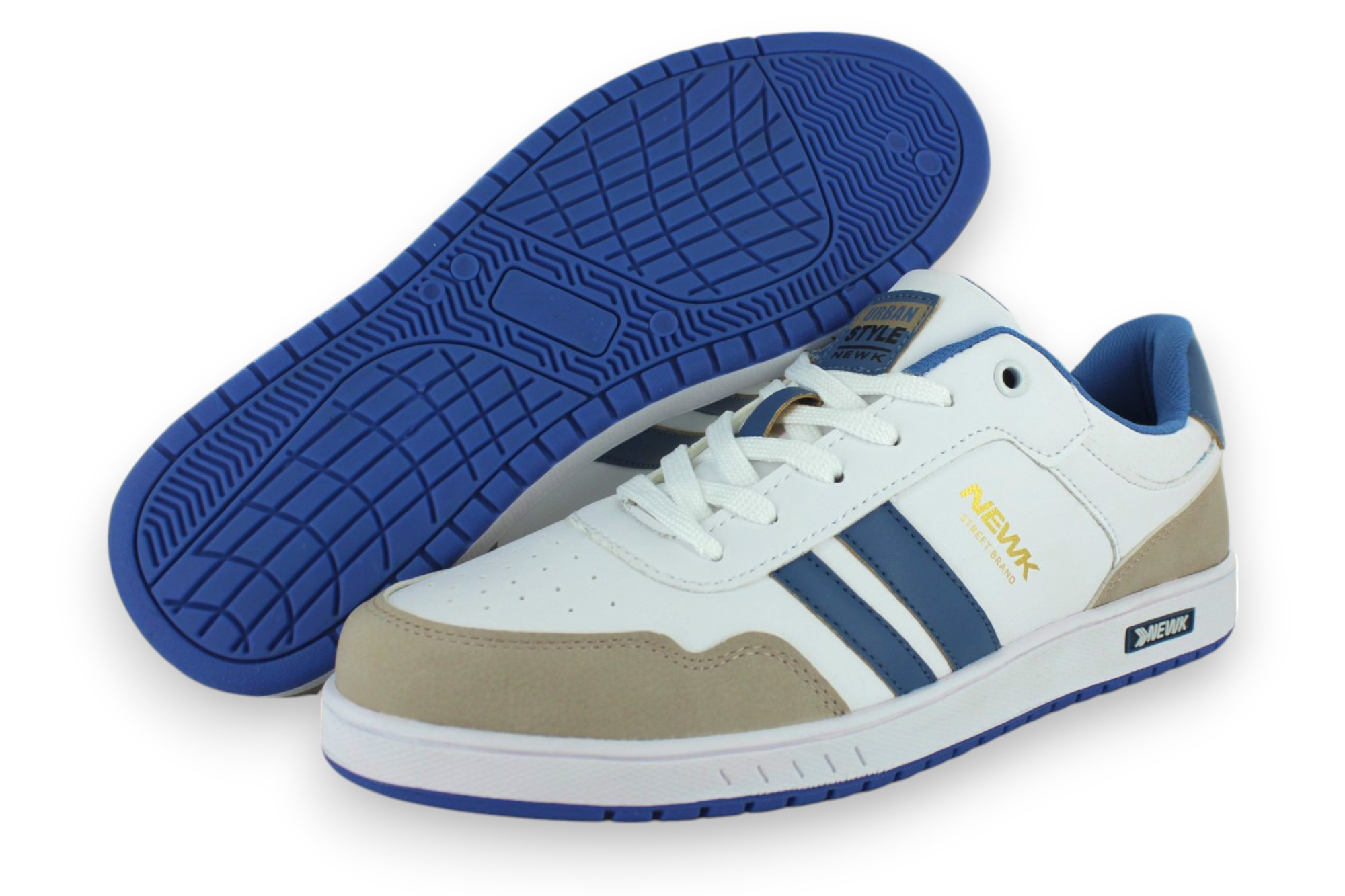 Foto 2 pulgar | Tenis Casual Blanco Azul Hombre Concluso Newk