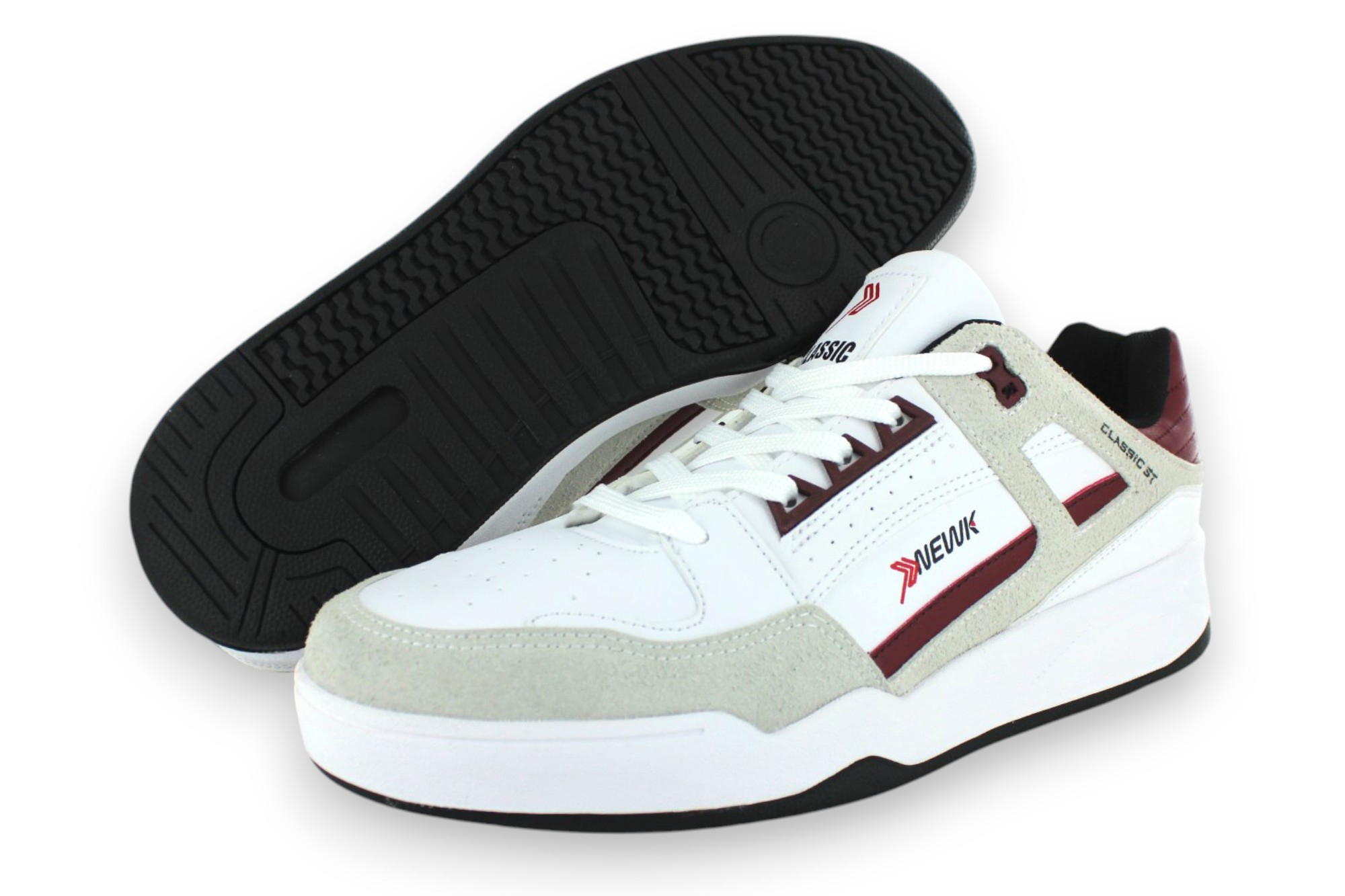 Tenis Casual Blanco Hielo Vino Hombre Kofo Newk