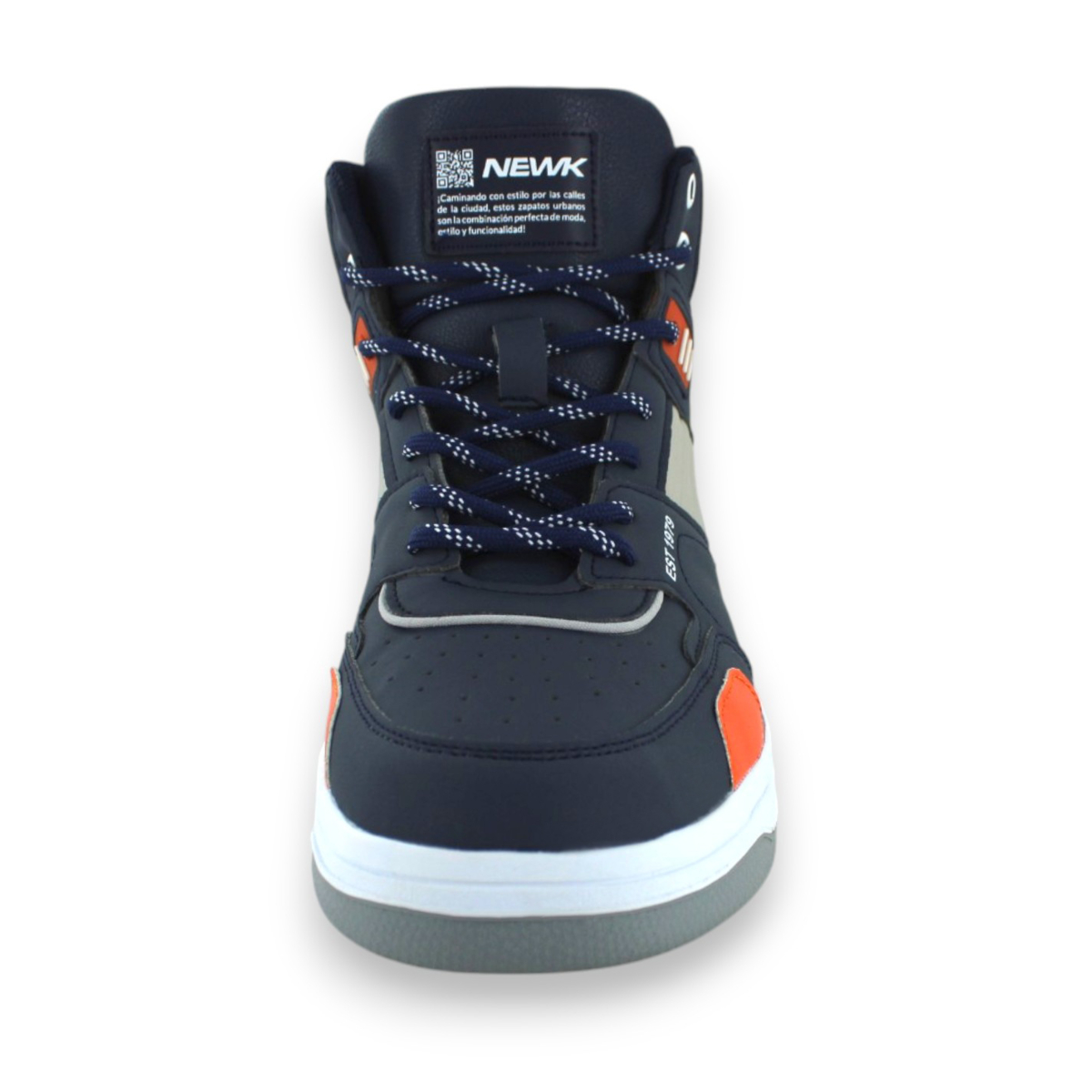 Foto 5 pulgar | Tenis Casual Azul Marino Naranja Hombre 25bosse Newk