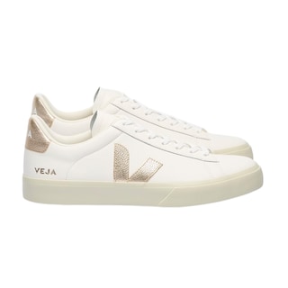 Foto 4 | Tenis Veja De Campo Platinum Blancos Con Logo Dorado