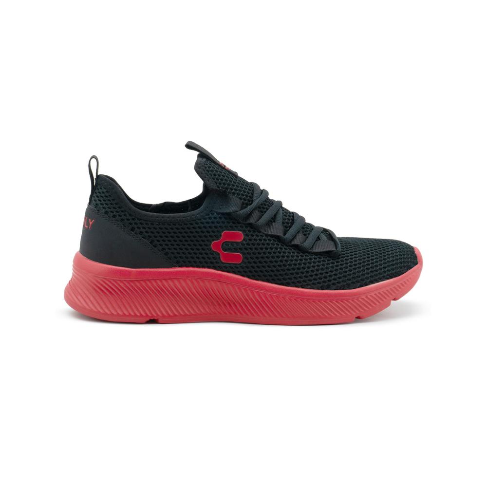 Foto 2 pulgar | Tenis Charly Para Hombre Running Deportivo Ligero Negro/rojo Negro