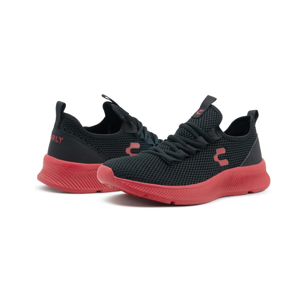 Foto 4 pulgar | Tenis Charly Para Hombre Running Deportivo Ligero Negro/rojo Negro