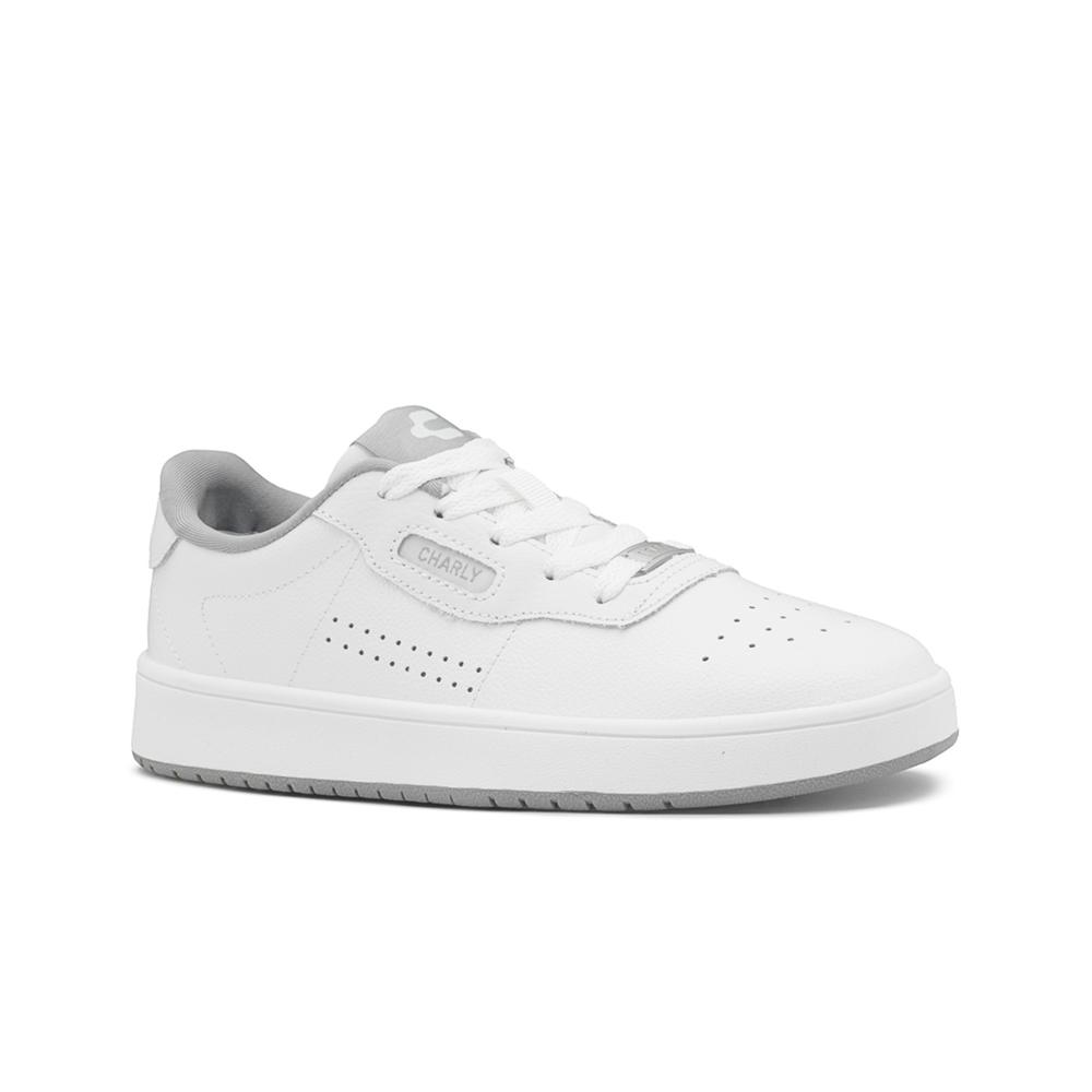 Foto 5 pulgar | Tenis Charly Escolar Para Hombre Casuales Color Blanco/gris Blanco
